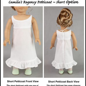 18 inch Doll Pattern ~ Camila’s Regency Petticoat ~ Historical PDF Sewing Pattern image 3