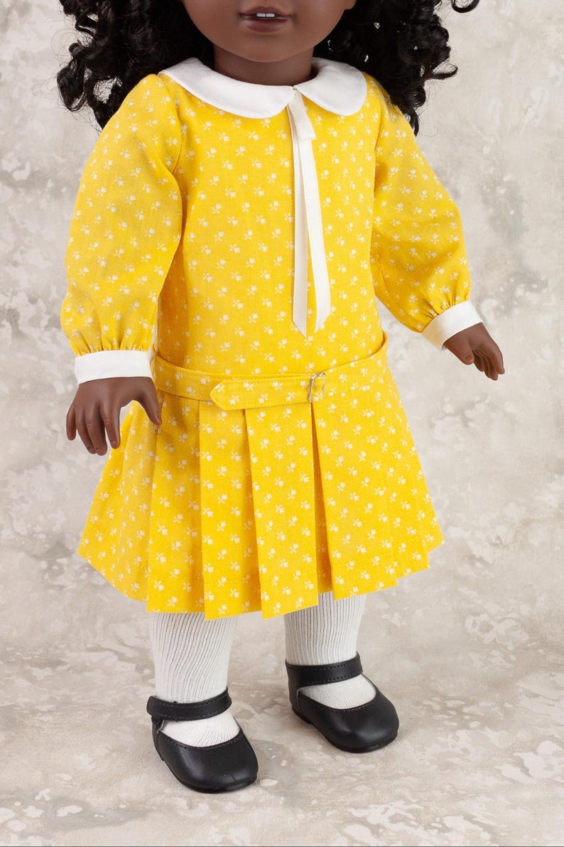 18 inch doll dress pattern ~ Vera's 1920's Dropped Waist Dress with Pleats PDF Sewing Pattern image 4