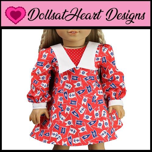 Patron De Robe Imprimée Pour Poupée - Modèle Décembre 2014 Avec Encart Original Inclus