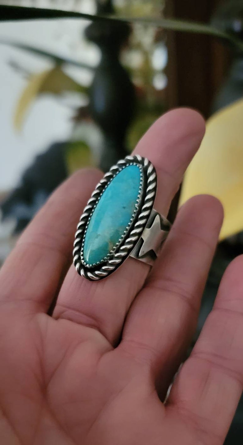 925 Sterling Silver Turquoise Star Ring Etsy