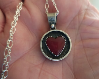 Sterling Silver and Rosarita Heart Necklace