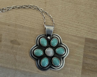925 Sterling Silver and Turquoise Beaded Necklace