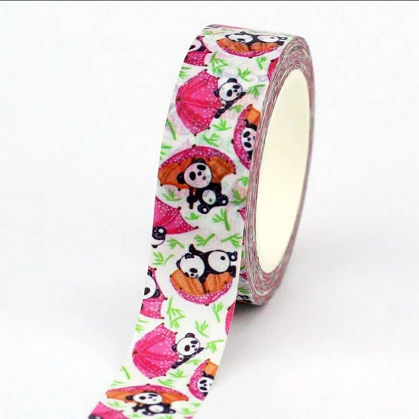 Washi panda • imprimé ours • Washi adhésif pour agenda • Ruban adhésif pour cadeaux • Ruban adhésif pour travaux manuels • Fournitures pour agenda • Washi Royaume-Uni • Ursidés • ours • chat ours