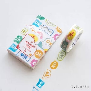 Fita Washi com slogan • Fita washi para planejador • Fita para embrulho de presente • Fita para artesanato • Suprimentos para planejador • Fita adesiva • Fita Washi Reino Unido • ok • ok