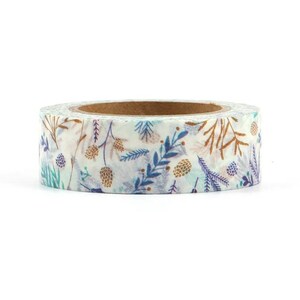Nastro Washi foglia di pianta • Nastro washi pianificatore • foglie viola • album • nastro washi sottile • nastro decorativo • nastro pigna • quaderno • felce