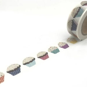 Cupcake Washi Tape • Planner washi tape • Cadeauverpakkingstape • Knutseltape • Plannerbenodigdheden • Afplaktape • Washi UK • broodje • sprookjescake