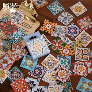 Adesivi per piastrelle retrò • Adesivi per diario • adesivi per pianificatore • adesivi per album • Marocchino • • piastrella di design