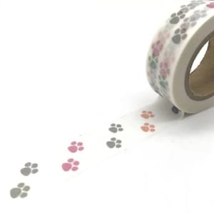 Ruban Washi patte • Ruban washi planificateur • fabrication de cartes • scrapbooking • ruban washi animal • ruban décoratif • félin • chien • patte de chat • patte de chien