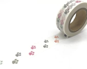 Paw Washi tape • Planner washi tape • card making • scrapbook • animal washi tape • decorative tape • feline • dog • cat paw • dog paw