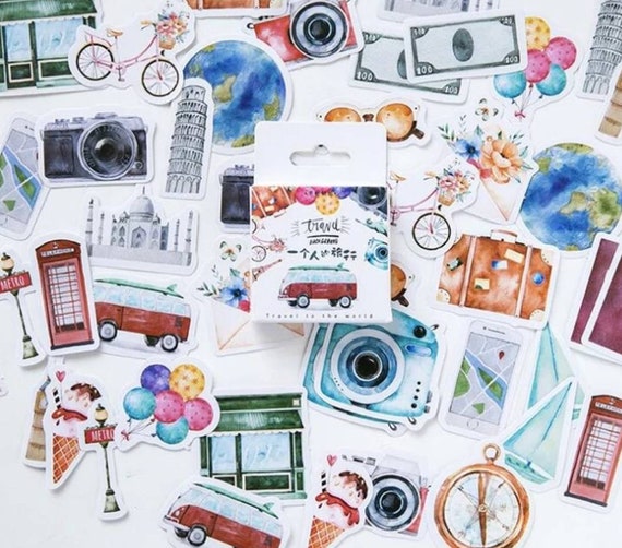2 Sheets Travel Vacation Stickers Crafts Planner Supply Scrapbook  Wanderlust