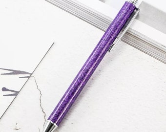 Purple sparkle glitter pen • journal pen • travellers notebook • floating glitter • confetti pen • metallic glitter pen • sparkly pen