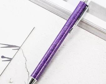 Purple sparkle glitter pen • journal pen • travellers notebook • floating glitter • confetti pen • metallic glitter pen • sparkly pen