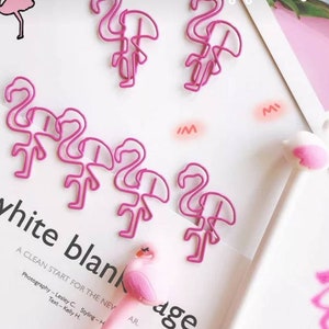 Graffetta Pink Flamingo, 5 clip Accessorio pianificatore, graffetta per animali, clip per diario, clip per pianificatore, marcatori per pianificatore, segnalibro