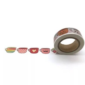 Coffee Cup Washi Tape • Planner washi tape • Cadeauverpakkingstape • Knutseltape • Plannerbenodigdheden • Afplaktape • Washi tape UK • cafeïne