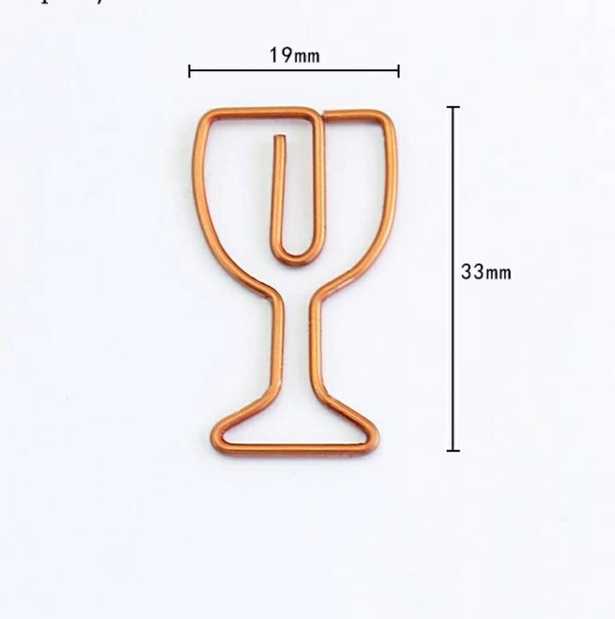 Wine Glass Paper Clip A set of 5 fun wine glass paper clips