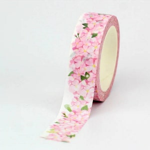 Pfirsichblüten Washi Tape • Planer Washi • Scrapbook • Washi Tape • Blatt Tape • Gemustertes Tape • Rosa • Blume • Kirschblüte • Sakura