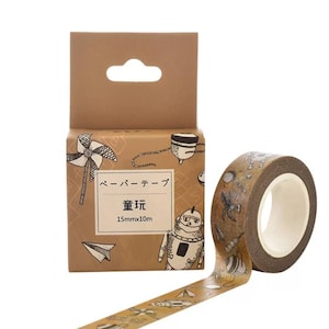 Ruban adhésif robotisé en Washi • Washi tape pour agenda • fabrication de cartes • scrapbooking • washi uk • ruban adhésif décoratif • ruban à motifs • bot tape • steampunk • droïde