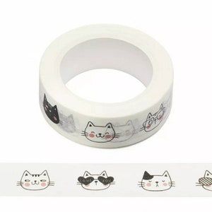 Cat face Washi • kitten print • Planner washi tape • tabby cat • Crafting tape • Planner • Masking tape • Washi tape uk • feline tape • puss