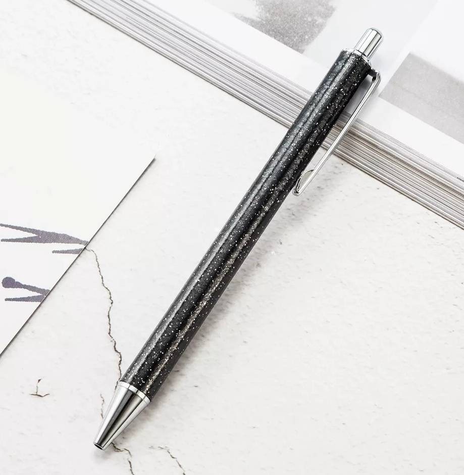 Black and Silver Glitter Pen Journal Pen Black Pen Floating Glitter Confetti Pen Metallic Glitter Pen Sparkly Etsy UK