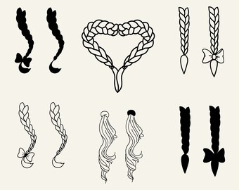 Hair Braided Svg Etsy