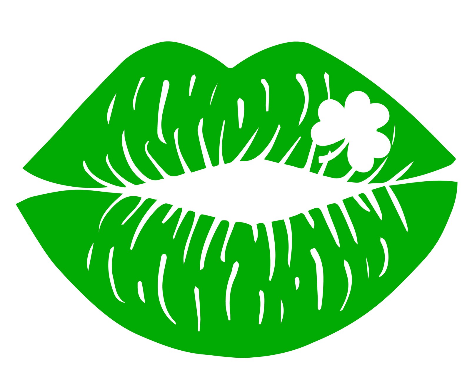 Lips with clover Svg Distressed Kiss with clover Svg Lips SVG Etsy