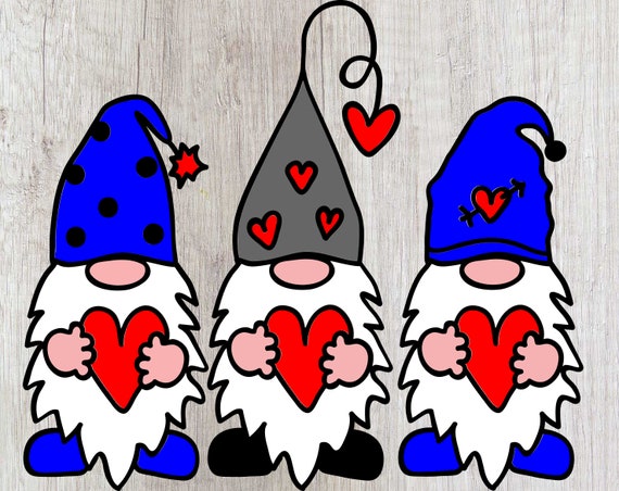 Download Three Gnomes Holding Hearts Svg Gnome With Heart Svg Nordic Etsy 3D SVG Files Ideas | SVG, Paper Crafts, SVG File
