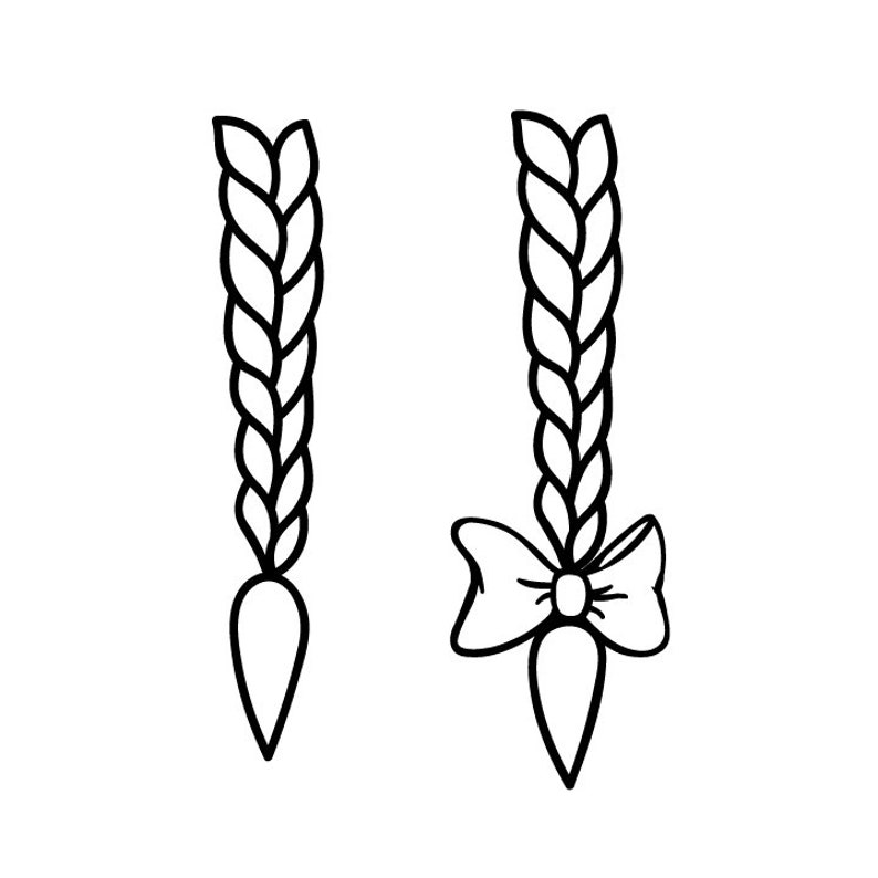 Hair braided svg Hair braided cut file braided svg plait svg Etsy