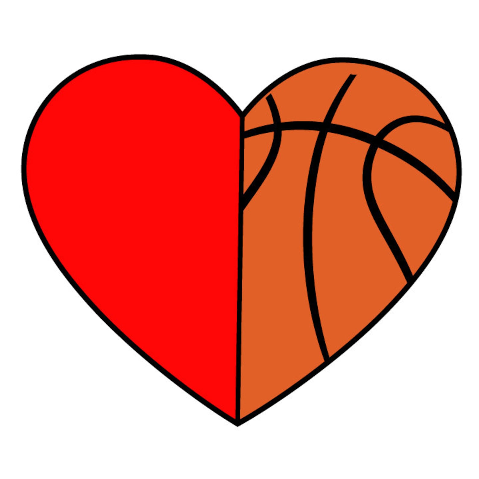 Basketball Heart svg Basketball Heart svg file basketball svg Etsy