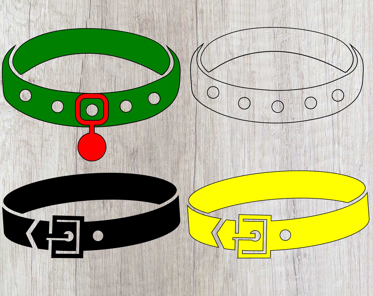 Outlined Dog Collar svg Outlined Collar svg Outlined Collar Etsy