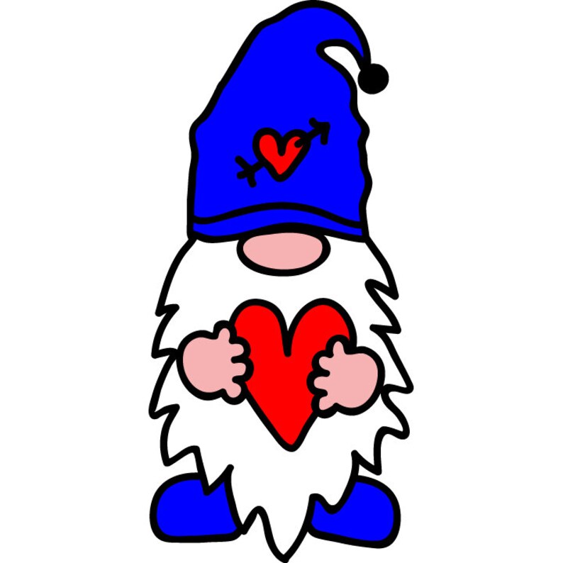 Three Gnomes Holding Hearts Svg Gnome with heart svg Nordic | Etsy