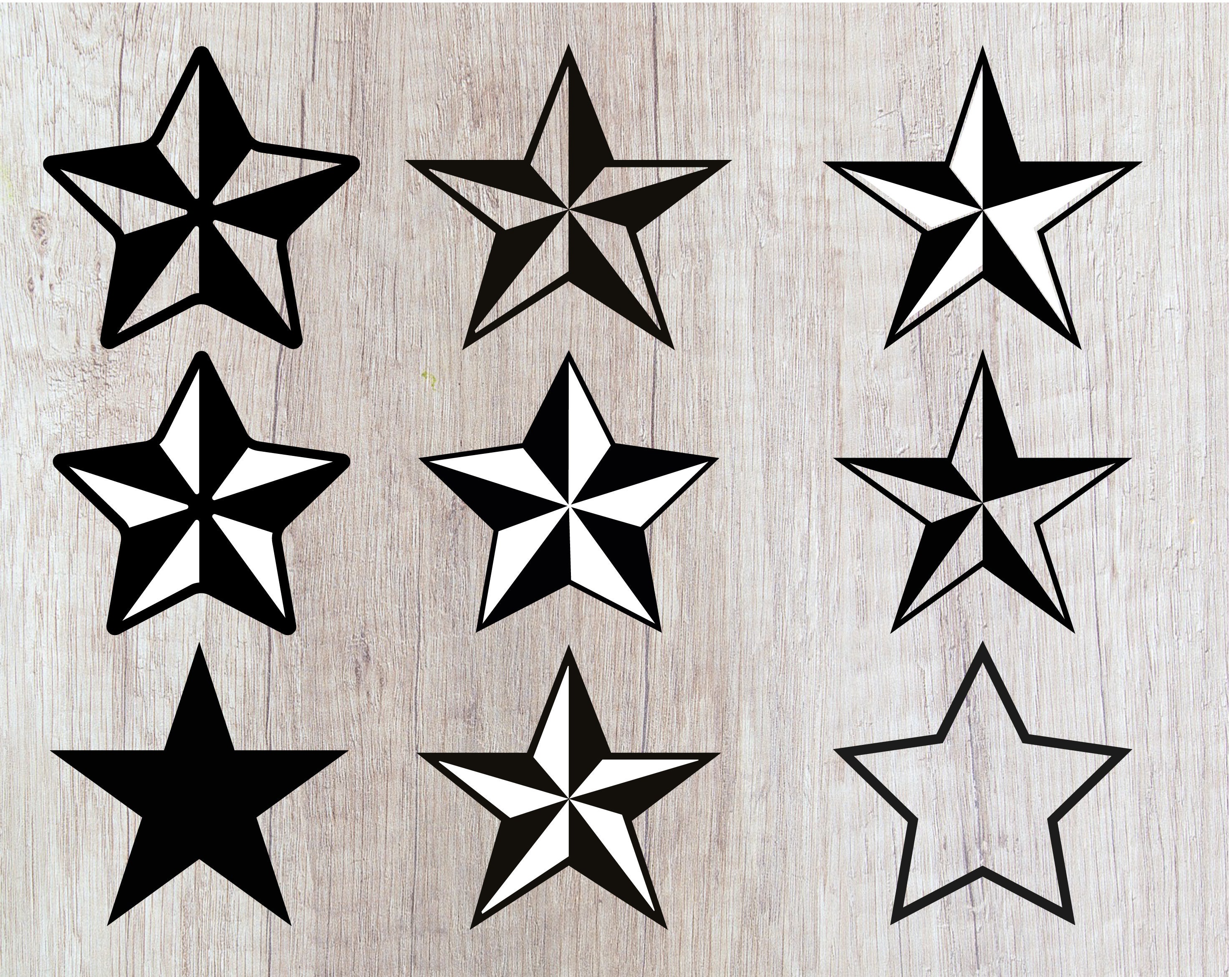 Christmas star svg star svg stars svg file bundle stars svg 3d | Etsy