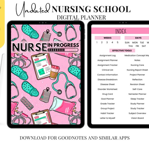 Nursing Student Digital Planner Digital Planner for Nursing Etsy