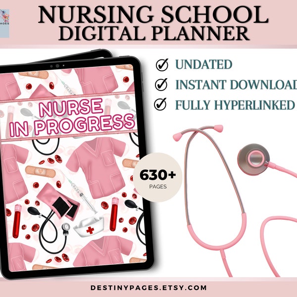 Nursing Student Digital Planner For Nursing Students, Ultimate Undated Nursing School Planner For Student Nurse GoodNotes, Notability, Xodo