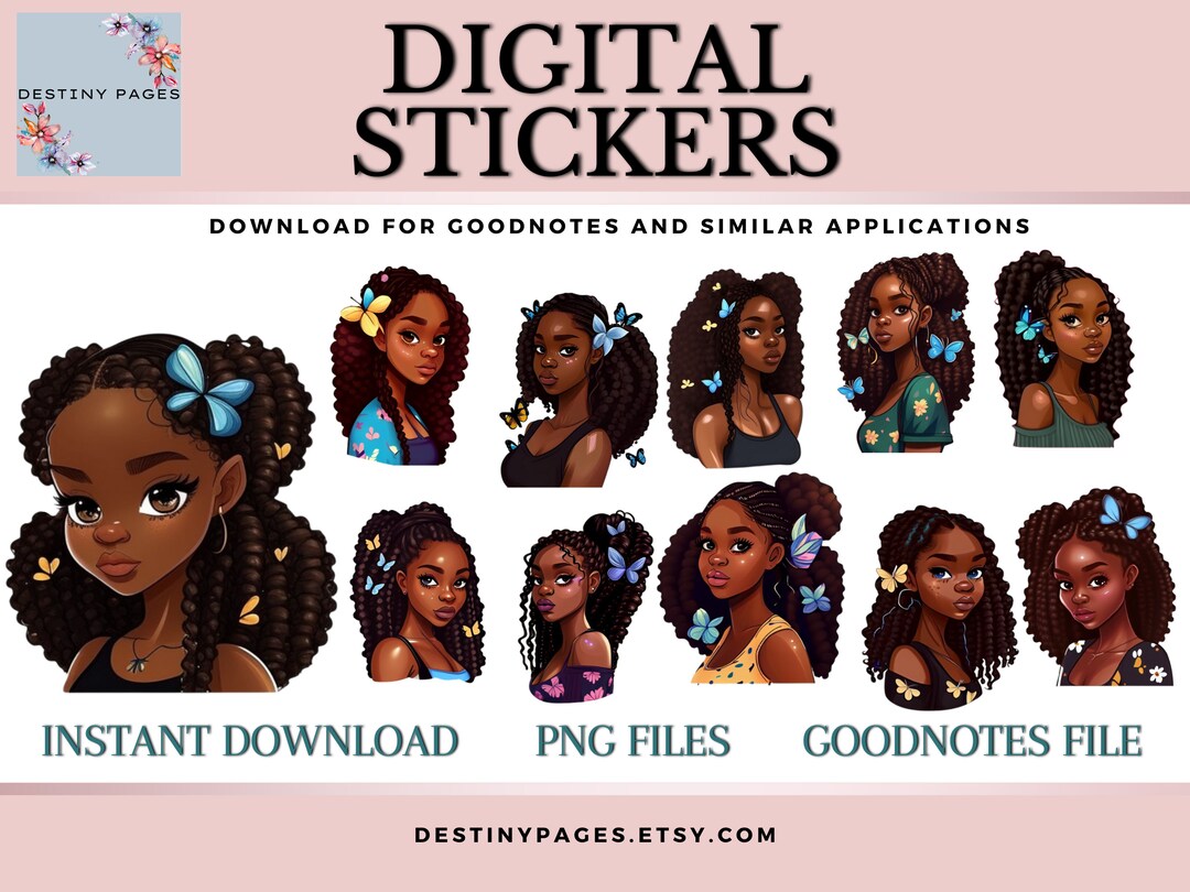 Black Girl Magic Digital Stickers | Precropped Goodnotes Stickers ...