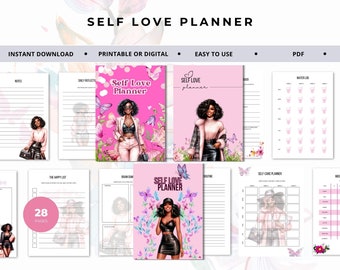 Self Love Planner, Self Love Journal, Self Care Journal, Affirmation Journal, Self-Love Workbook, Self Love Digital Product, Self Love Tools