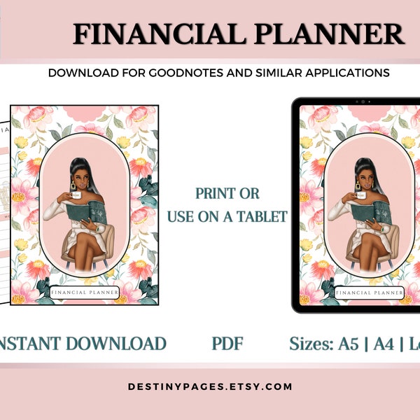 Black Girl Magic Financial Planner | Printable Budget Planner | Monthly Debt| Bill Tracker| Expenses Tracker | Finance Tracker PDF |
