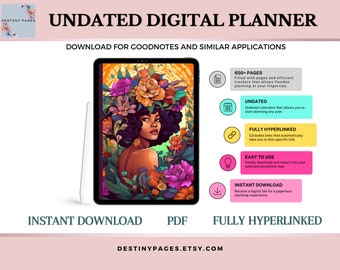 Black Girl Digital Planner, Black Girl Planner, Black Women Digital planner, Boss Girl Planner, Digital Planner for Black Woman, Best Seller
