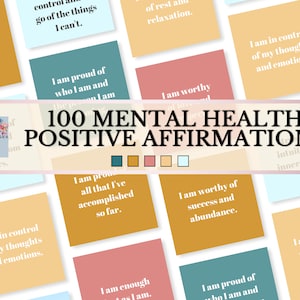 100 Mental Health Positive Affirmation Cards| Affirmation Deck | Inspirational Cards |  Self-love Cards | Encouragement Cards