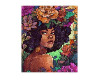 Extra Soft, Black Woman Blanket, Melanin Plush Blanket, Throw Blankets, Throw blanket for bed, Crushed Velvet Blanket, Velvet Throw Blanket