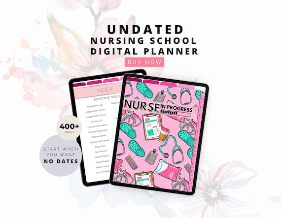 Nursing Student Digital Planner, Digital Planner For Nursing Students, Nursing School Planner, Student Nurse,   Planner, Planner Nurse