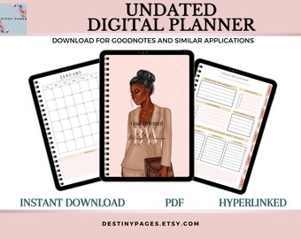 Black Girl Digital Planner, Black Girl Planner, Boss Girl Planner, Undated Digital planner, Digital Planner for Black Woman, For That Girl
