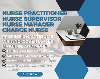 ATS Resume, Cover letter, Linkedin Optimization, Linkedin Banner, Nurse Practitioner, Nurse Supervisor, Nurse Manager, and Charge Nurse