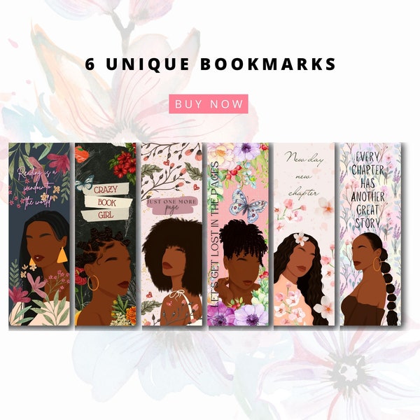 Black Girl Bookmarks, Printable Black Women Bookmarks, Black Girl Book Club, Cute Bookmark for Women, Reader Gift, Page Holder, Book Lover