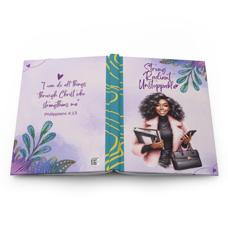 Schwarze Frau Hardcover Journal Notizbuch, Schwarzes Mädchen Notizbuch, Schwarzes Mädchen Journal, Schwarzes Mädchen Tagebuch Druck Stationär, Notizbuch für Schwarze Frau Bild 2