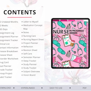 Nursing Student Digital Planner, Digital Planner For Nursing Students, Nursing School Planner, Student Nurse, Planner, Planner Nurse image 8