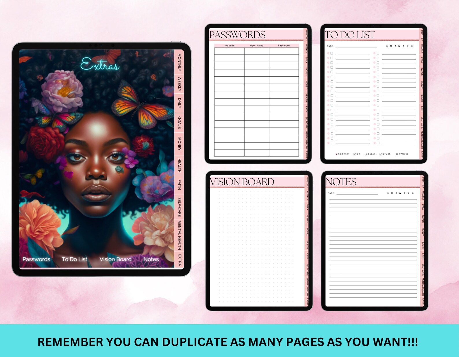 Black Girl Magic Digital Planner Melanin Digital Planner Etsy