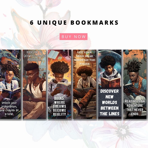 Printable Black Boy Bookmarks, African American Gift for Reader, Bookmark for Men, Black Man, Black Boy Bookmark, Page Holder, Book Lover