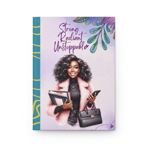 Schwarze Frau Hardcover Journal Notizbuch, Schwarzes Mädchen Notizbuch, Schwarzes Mädchen Journal, Schwarzes Mädchen Tagebuch Druck Stationär, Notizbuch für Schwarze Frau Bild 3