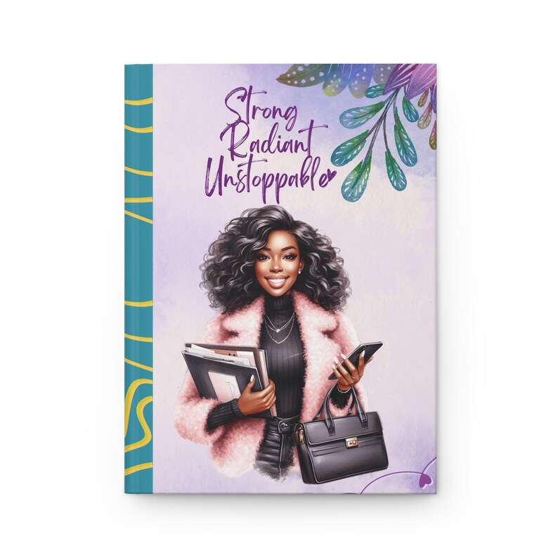 Schwarze Frau Hardcover Journal Notizbuch, Schwarzes Mädchen Notizbuch, Schwarzes Mädchen Journal, Schwarzes Mädchen Tagebuch Druck Stationär, Notizbuch für Schwarze Frau Bild 3