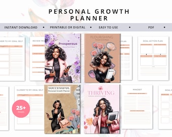 Personal Growth Planner, Melanin Digital Products, Personal Growth Journal, Success Planner, Personal Development, Confidence, Goal Planning